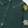 Cardigan tricot fiori ricami