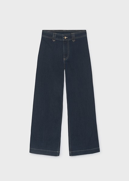 Pantalone denim wide leg