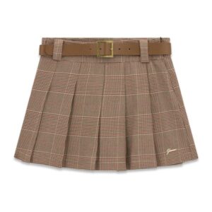 Glen plaid pleated mini skirt