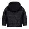 Hooded ls  mixed fabric puffer