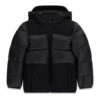 Hooded ls  mixed fabric puffer