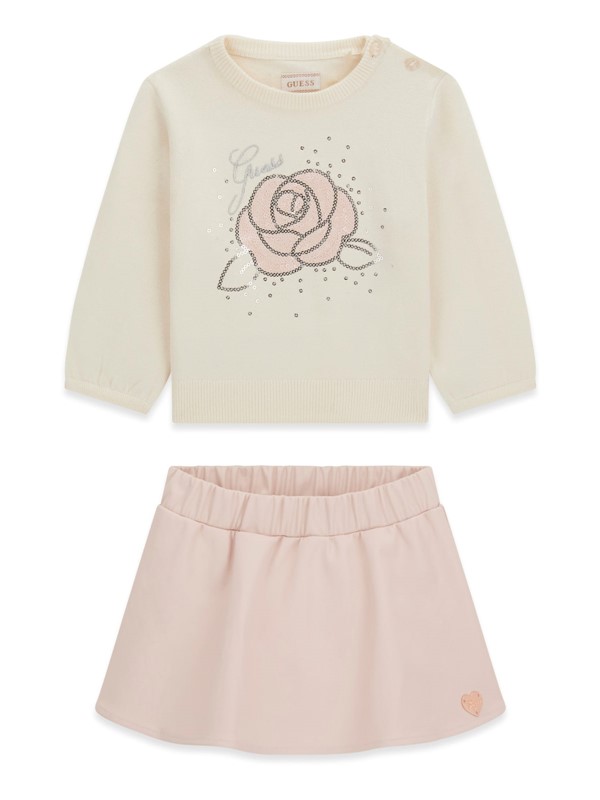 Set: ls sweater top+skirt