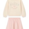 Set: ls sweater top+ pu leathe