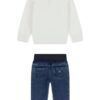 Set ls active top + knit denim
