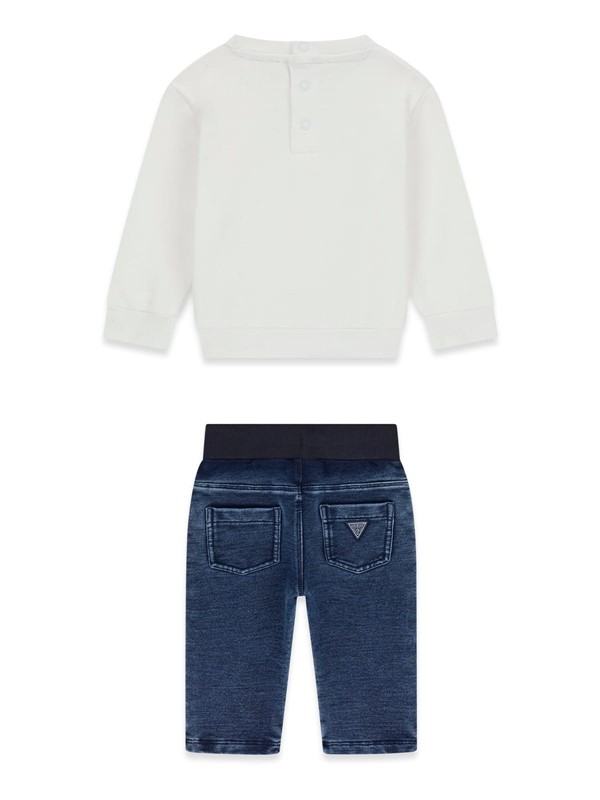 Set ls active top + knit denim