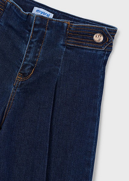 Pantalone denim wide leg